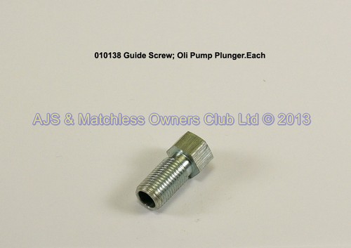 GUIDE SCREW: OIL PUMP PLUNGER 1948 ONWARDS 1/4 GROOVE