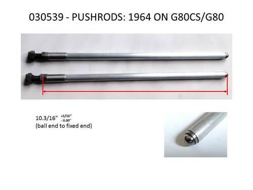 PUSH ROD 10.3/16 1964 ONWARD SHORT STROKE